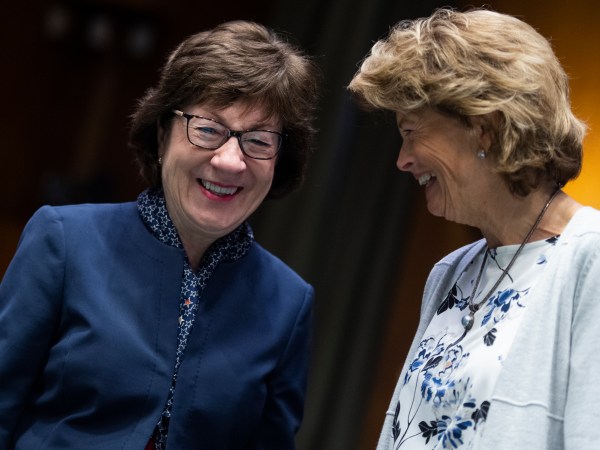 UNITED STATES - JANUARY 15: Sens. Susan Collins, R-Maine, left, and Lisa Murkowski, R-Alaska, attend the Senate Appropriations Committee markup on the “United States-Mexico-Canada Agreement Implementation Act,” in Dirksen Building on Wednesday, January 15, 2020. (Photo By Tom Williams/CQ Roll Call)