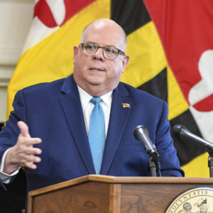ANNAPOLIS, MD - MAY 13: Maryland Governor Larry Hogan holds a press conference announcing Stage One of the Maryland roadmap to Recovery in the Governor's Reception Room.(Photo by Jonathsn Newton/The Washington Post)