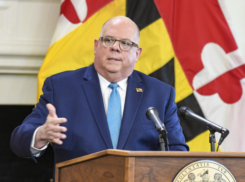 ANNAPOLIS, MD - MAY 13: Maryland Governor Larry Hogan holds a press conference announcing Stage One of the Maryland roadmap to Recovery in the Governor's Reception Room.(Photo by Jonathsn Newton/The Washington Post)