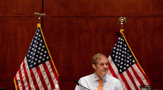 House Judiciary Committee Ranking Member Jim Jordan (R-OH) listens before a hearing on ÒOversight of the Department of Justice: Political Interference and Threats to Prosecutorial IndependenceÓ on Capitol Hill in Washington DC on June 24th, 2020.