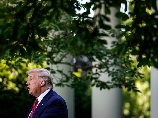 WASHINGTON, DC - JULY 14: U.S. President Donald Trump speaks to the press in the Rose Garden at the White House on July 14, 2020 in Washington, DC. President Trump spoke on several topics including Democratic presidential candidate Joe Biden, the stock market and relations with China as the coronavirus continues to spread in the U.S., with nearly 3.4 million confirmed cases. (Photo by Drew Angerer/Getty Images)
