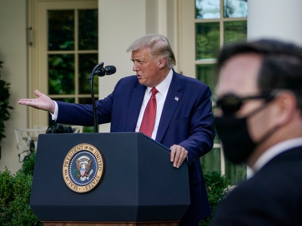 WASHINGTON, DC - JULY 14: U.S. President Donald Trump speaks to the press in the Rose Garden at the White House on July 14, 2020 in Washington, DC. President Trump spoke on several topics including Democratic presidential candidate Joe Biden, the stock market and relations with China as the coronavirus continues to spread in the U.S., with nearly 3.4 million confirmed cases. (Photo by Drew Angerer/Getty Images)