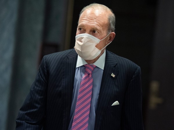 UNITED STATES - JULY 21: Larry Kudlow, White House economic adviser, leaves the Senate Republican Policy luncheon in Hart Building on Tuesday, July 21, 2020. (Photo By Tom Williams/CQ Roll Call)
