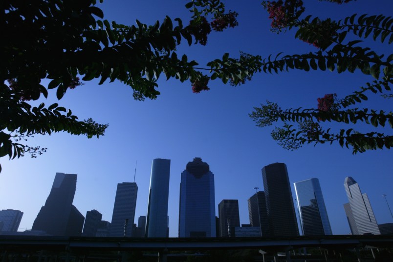 HOUSTON - JULY 3:  A general view of the city skyline taken during preview of the 2004 MLB All-Star Game host city Houston on July 3, 2004 in Houston, Texas.  (Photo by Ronald Martinez/Getty Images)
