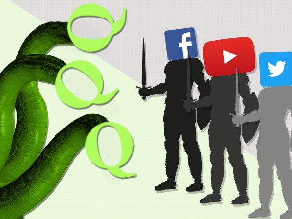 QAnon, tech, Facebook, YouTube, Twitter