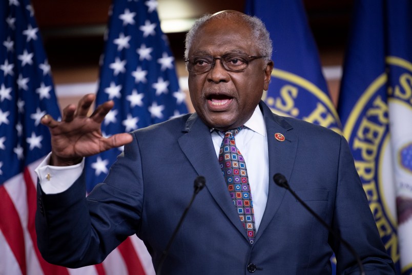 UNITED STATES - MAY 27: House Majority Whip Jim Clyburn, D-S.C., speaks during a news conference on Capitol Hill in Washington on Wednesday, May 27, 2020. (Photo by Caroline Brehman/CQ Roll Call)