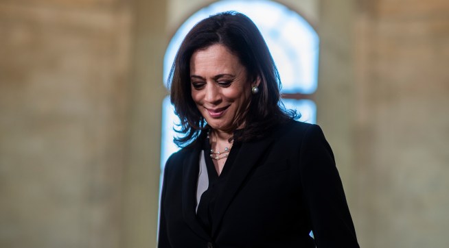 UNITED STATES - JUNE 24: Sen. Kamala Harris, D-Calif., is seen after an interview in Russell Building on Wednesday, June 24, 2020. (Photo By Tom Williams/CQ Roll Call)