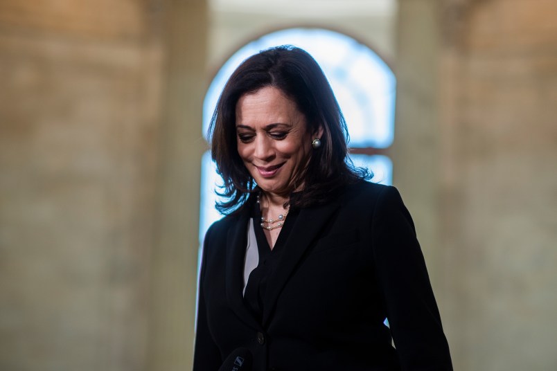 UNITED STATES - JUNE 24: Sen. Kamala Harris, D-Calif., is seen after an interview in Russell Building on Wednesday, June 24, 2020. (Photo By Tom Williams/CQ Roll Call)