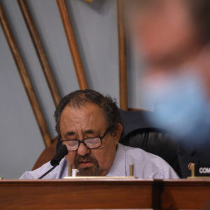 Chairman Raœl M. Grijalva (D-AZ) gives an opening statement at a House Natural Resources Committee hearing on the US Park Police's June 1 confrontation with protesters at Lafayette Square on Capitol Hill in Washington, U.S., July 28, 2020. REUTERS/Leah Millis/Pool