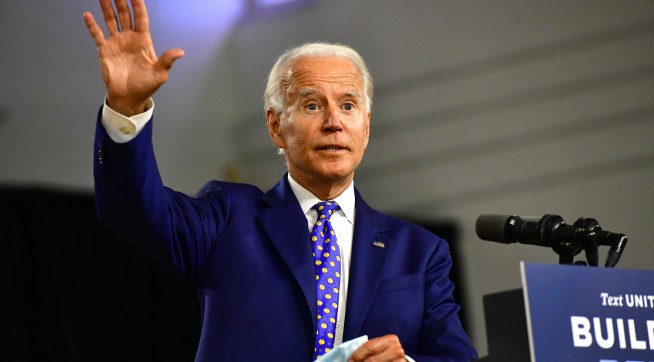 WILMINGTON, DE - JULY 28:  Presumptive Democratic presidential nominee former Vice President Joe Biden delivers a speech at the William “Hicks” Anderson Community Center, on July 28, 2020 in Wilmington, Delaware. Biden addressed the fourth component of his “Build Back Better” economic recovery plan for working families, how his plan will address systemic racism and advance racial economic equity in the United States.  (Photo by Mark Makela/Getty Images)