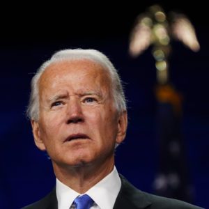 WILMINGTON, DE - AUGUST 20: Democratic presidential candidate Joe Biden delivers a speech as he accepts his party’s presidential nomination at the Chase Center in Wilmington, Del., on the final day of the Democratic National Convention on Thursday, Aug. 20, 2020. The former vice president’s highly anticipated remarks cap a very unconventional four-day virtual convention with the biggest speech of his lengthy political career. (Photo by Toni L. Sandys/The Washington Post)