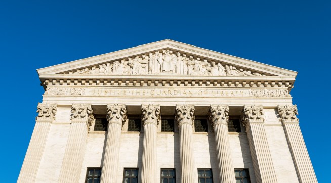 CAPITOL HILL, WASHINGTON DC, DISTRICT OF COLUMBIA, UNITED STATES - 2013/06/01: Supreme Court Building, eastern facade. (Photo by John Greim/LightRocket via Getty Images)