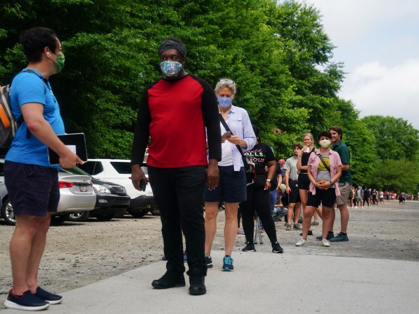 ATLANTA, GA - JUNE 09: People wait in line to vote in Georgia’s Primary Election on June 9, 2020 in Atlanta, Georgia. (Photo by Elijah Nouvelage/Getty Images)