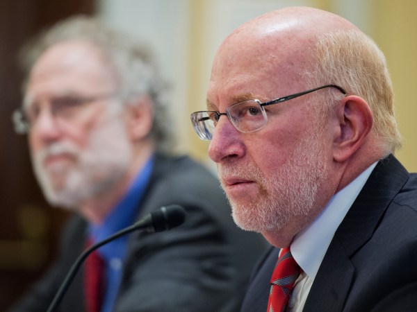 UNITED STATES - FEBRUARY 12: Benjamin Ginsberg, right, and Robert Bauer, co-chairs of The Presidential Commission on Election and Administration, prepare to testify before a Senate Rules and Administration Committee hearing in Russell Building titled "Bipartisan Support for Improving U.S. Elections: An Overview from the Presidential Commission on Election Administration." (Photo By Tom Williams/CQ Roll Call)