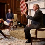 WASHINGTON, DC - SEPTEMBER 29: Seventh U.S. Circuit Court Judge Amy Coney Barrett, President Donald Trump's nominee for the U.S. Supreme Court, listens as Senate Judiciary Committee Chairman Lindsey Graham (R-SC) answers reporters' questions before a meeting in the Mansfield Room at the U.S. Capitol September 29, 2020 in Washington, DC. Barrett is meeting with senators ahead of her confirmation hearing which is scheduled to begin on October 12, less than a month before Election Day. (Photo by Chip Somodevilla/Getty Images)