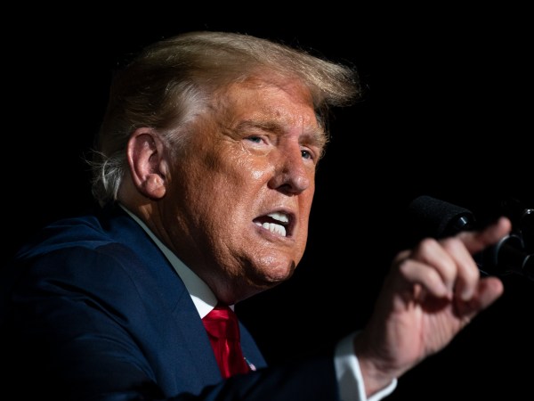 President Donald Trump speaks during a campaign rally at Orlando Sanford International Airport, Monday, Oct. 12, 2020, in Sanford, Fla. (AP Photo/Evan Vucci)