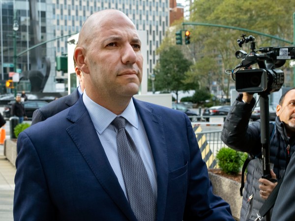 FILE- In this Oct. 17, 2019 file photo, David Correia walks from federal court in New York.  (AP Photo/Craig Ruttle, FIle)