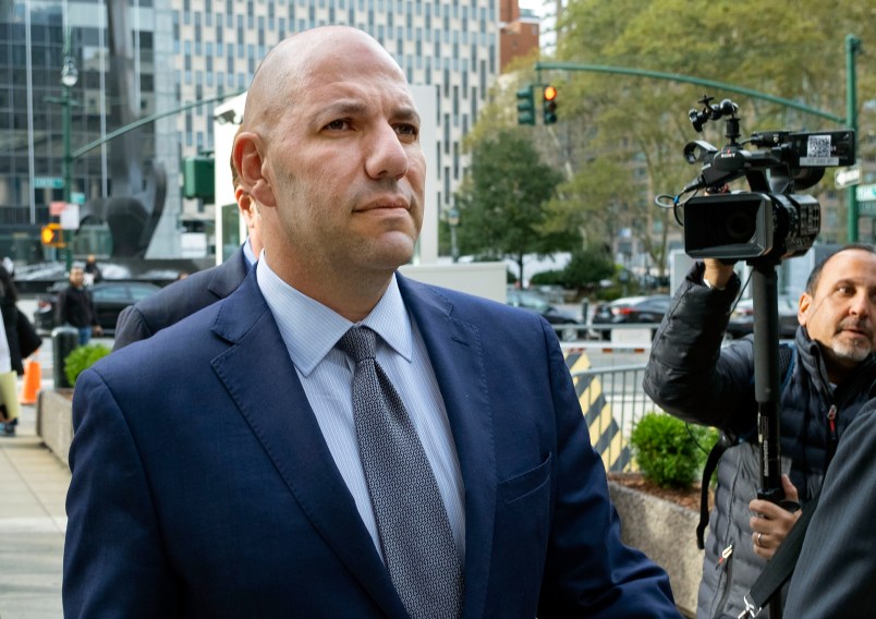 FILE- In this Oct. 17, 2019 file photo, David Correia walks from federal court in New York.  (AP Photo/Craig Ruttle, FIle)