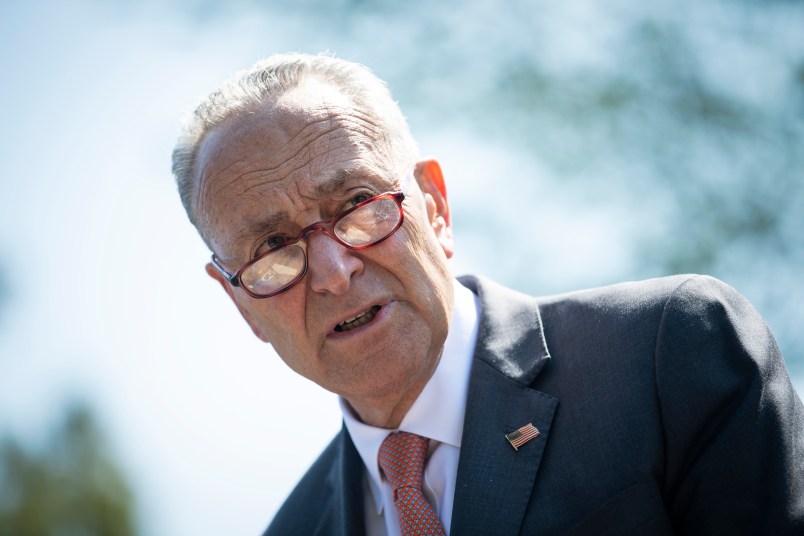 UNITED STATES - SEPTEMBER 22: Senate Minority Leader Chuck Schumer, D-N.Y., speaks at a news conference on Capitol Hill in Washington on Tuesday, Sept. 22, 2020. (Photo by Caroline Brehman/CQ Roll Call)