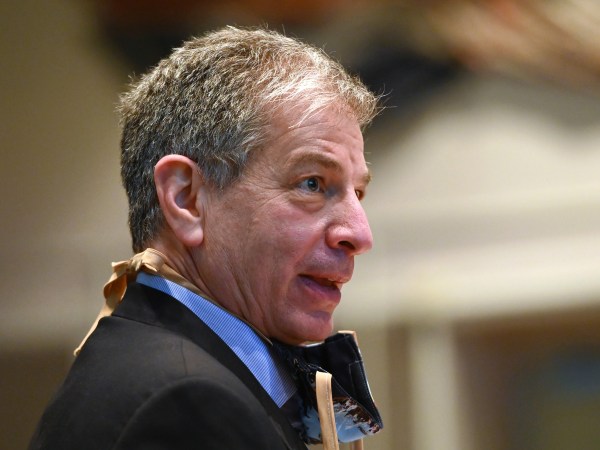 Mayor Ethan Berkowitz addresses the Anchorage Assembly on Tuesday, April 21, 2020, in Anchorage, Alaska. (Bill Roth/Anchorage Daily News/TNS)