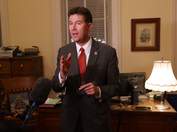 MONTGOMERY, AL - DECEMBER 12:  John  Merrill, Secretary of State of Alabama, speaks to the media in the Capitol building about the possible recount to determine the winner between Republican Senatorial candidate Roy Moore and his Democratic opponent Doug Jones on December 12, 2017 in Montgomery, Alabama. Mr. Moore and Mr. Jone are locked in a race that is too close to call in the special election to replace Attorney General Jeff Sessions in the U.S. Senate.  (Photo by Joe Raedle/Getty Images)