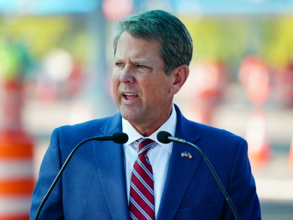 ATLANTA, GA - AUGUST 10: Georgia Governor Brian Kemp speaks during a press conference announcing statewide expanded COVID testing on August 10, 2020 in Atlanta, Georgia. (Photo by Elijah Nouvelage/Getty Images)