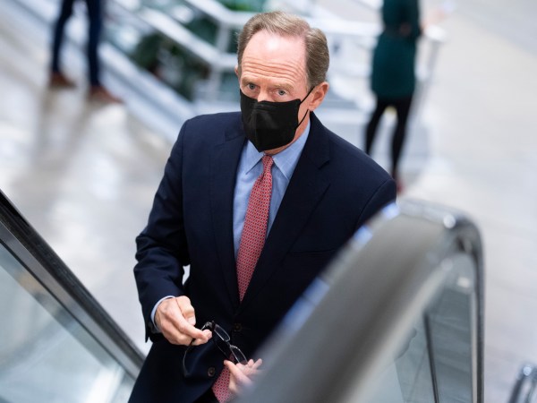 UNITED STATES - SEPTEMBER 22: Sen. Pat Toomey, R-Pa., is seen in the basement of the Capitol before a Senate vote on Tuesday, September 22, 2020. (Photo By Tom Williams/CQ Roll Call)