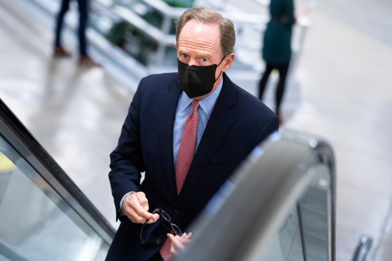 UNITED STATES - SEPTEMBER 22: Sen. Pat Toomey, R-Pa., is seen in the basement of the Capitol before a Senate vote on Tuesday, September 22, 2020. (Photo By Tom Williams/CQ Roll Call)
