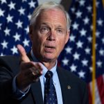 UNITED STATES - OCTOBER 21: Sen. Ron Johnson, R-Wis., talks with reporters after the Senate Republican  luncheon in Hart Building on Wednesday, October 21, 2020. (Photo By Tom Williams/CQ Roll Call/)