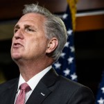 WASHINGTON, DC - NOVEMBER 12: House Minority Leader Kevin McCarthy (R-CA) speaks during a press conference at the U.S. Capitol on November 12, 2020 in Washington, DC. McCarthy criticized his colleagues across the aisle and faced questions about the new Republican House members that are on the more extreme end of the political spectrum. (Photo by Samuel Corum/Getty Images) *** Local Caption *** Kevin McCarthy