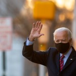 WILMINGTON, DE - NOVEMBER 23: President-elect Joe Biden waves as he departs the Queen Theatre after meeting virtually with the United States Conference of Mayors on November 23, 2020 in Wilmington, Delaware. As President-elect Biden waits to be approved for official national security briefings, the names of top members of his national security team are being announced to the public. (Photo by Mark Makela/Getty Images)