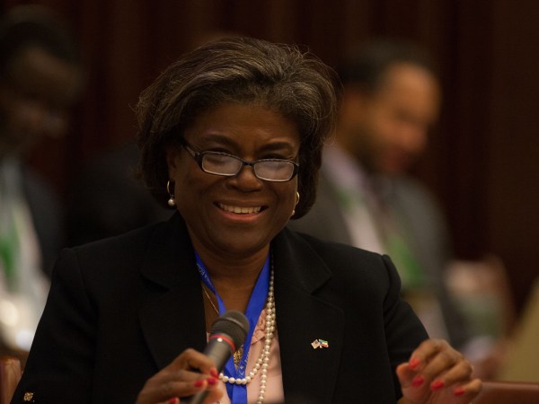 MALABO, EQUATORIAL GUINEA - JUNE 26: Assistant Secretary of African Affairs Linda Thomas-Greenfield attends to the 23rd African Union Peace and Security Council meeting in Malabo, Equatorial Guinea on June 26, 2014. (Photo by Amine Landoulsi/Anadolu Agency/Getty Images)