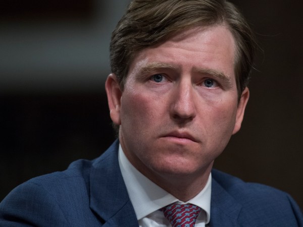 UNITED STATES - OCTOBER 19: Christopher Krebs, acting Homeland Security Undersecretary for the National Protection and Programs Directorate, testifies during a Senate Armed Services Committee hearing in Dirksen Building on cyber-attack defense on October 19, 2017. (Photo By Tom Williams/CQ Roll Call)