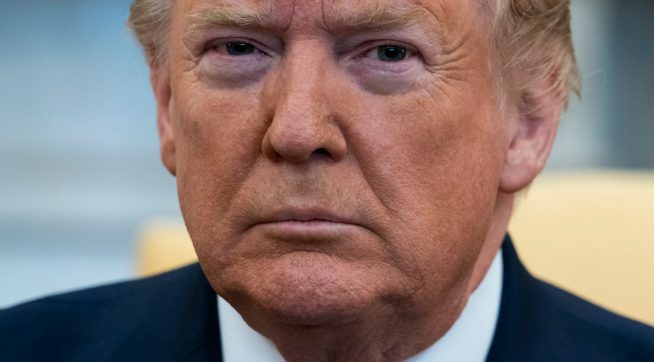 President Donald Trump listens during a meeting with Israeli Prime Minister Benjamin Netanyahu in the Oval Office of the White House, Monday, Jan. 27, 2020, in Washington. (AP Photo/ Evan Vucci)