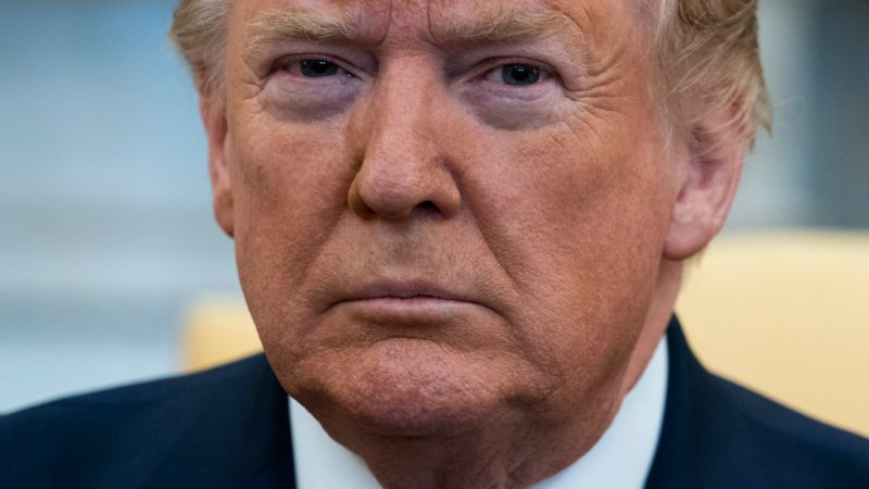 President Donald Trump listens during a meeting with Israeli Prime Minister Benjamin Netanyahu in the Oval Office of the White House, Monday, Jan. 27, 2020, in Washington. (AP Photo/ Evan Vucci)