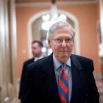 WASHINGTON, DC - Senate Majority Leader Mitch McConnell goes on and off the floor during an all night session to consider the Republican healthcare bill on Capitol Hill in Washington, DC Thursday July 27, 2017. (Photo by Melina Mara/The Washington Post)