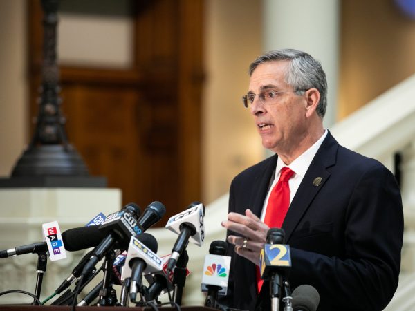 ATLANTA, GA - NOVEMBER 06: Georgia Secretary of State Ben Raffensperger holds a press conference on the status of ballot counting on November 6, 2020 in Atlanta, Georgia. The 2020 presidential race between incumbent U.S. President Donald Trump and Democratic nominee Joe Biden is still too close to call with outstanding ballots in a number of states including Georgia. (Photo by Jessica McGowan/Getty Images)