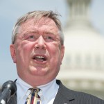 UNITED STATES - JULY 16: Rep. Steve Stockman, R-Texas, speaks during a news conference at the House Triangle, July 16, 2014, where members were announcing the formation of a Caucus on Egypt. (Photo By Tom Williams/CQ Roll Call)
