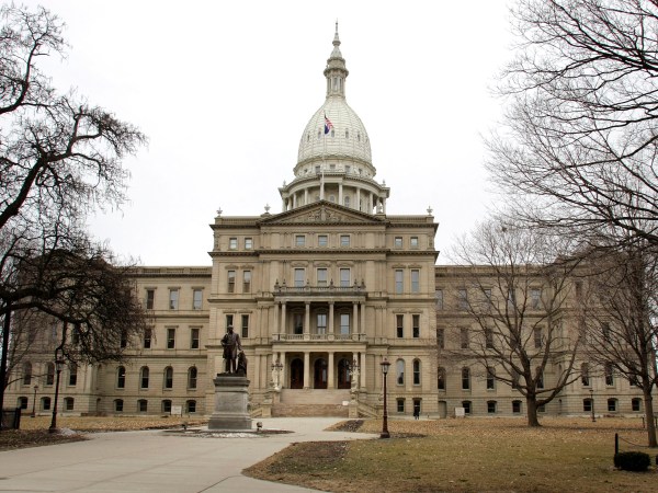 LANSING, MI - MARCH 17: The Michigan State Capital building is shown March 17, 2008 in Lansing, Michigan. Negotiations for a re-vote Michigan primary are continuing between the Democratic National Comittee, the Michigan legislature, and the two democratic presidential candidates. (Photo by Bill Pugliano/Getty Images)