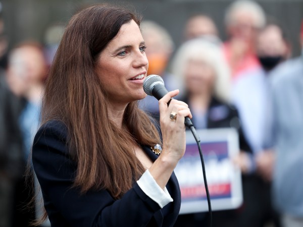 CHARLESTON, SC - OCTOBER 31: Republican congressional candidate Nancy Mace speaks to the crowd at an event with Sen. Lindsey Graham at the Charleston County Victory Office during Graham’s campaign bus tour on October 31, 2020 in Charleston, South Carolina. Graham is in a closely watched race against democratic challenger Jaime Harrison. (Photo by Michael Ciaglo/Getty Images)