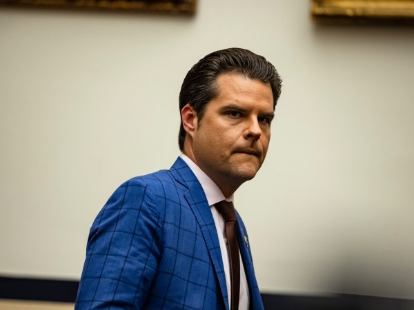 WASHINGTON, DC - DECEMBER 09: Representative Matt Gaetz (R-FL) arrives for a House Armed Services Subcommittee hearing with members of the Fort Hood Independent Review Committee on Capitol Hill on December 9, 2020 in Washington, DC. The U.S. Army has fired or suspended 14 leaders at Fort Hood following an investigation into the death of Specialist Vanessa Guillén and numerous other deaths and reports of sexual abuse on the military base. (Photo by Samuel Corum/Getty Images) *** Local Caption *** Matt Gaetz