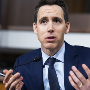 UNITED STATES - DECEMBER 10: Sen. Josh Hawley, R-Mo., speaks during the Senate Judiciary Committee markup on judicial nominations and the “Online Content Policy Modernization Act,” in Dirksen Building on Thursday, December 10, 2020. (Photo By Tom Williams/CQ Roll Call)