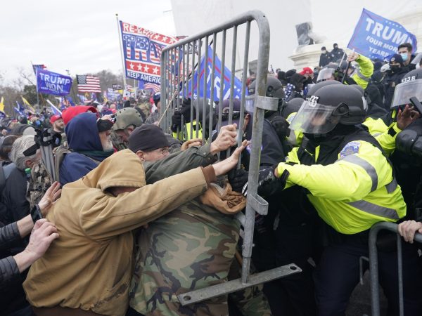 WASHINGTON, DC - JANUARY 06:  Protesters gather on the second day of pro-Trump events fueled by President Donald Trump's continued claims of election fraud in an to overturn the results before Congress finalizes them in a joint session of the 117th Congress on Wednesday, Jan. 6, 2021 in Washington, DC. (Kent Nishimura / Los Angeles Times)