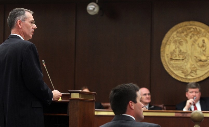 Gov. Nikki Haley's attorney Butch Bowers addresses the S.C. House Ethics committee during day one of the committee's investigation into Gov. Nikki Haley at the Solomon Blatt Building in Columbia, South Carolina, Thursday, June 28, 2012. (C. Aluka Berry/The State/MCT)