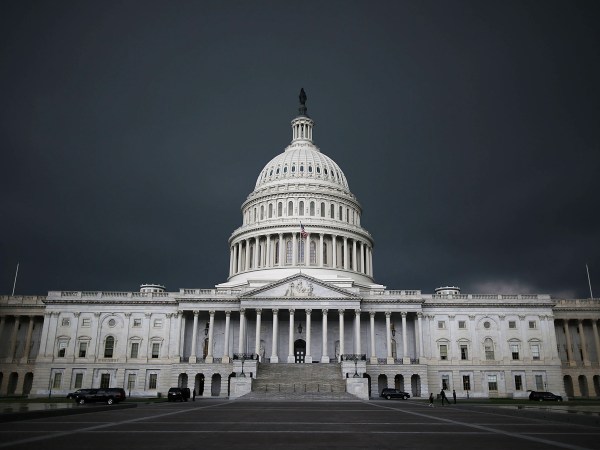 WASHINGTON, DC - JUNE 13:  Storm cloads fill the sky over the U.S. Capitol Building, June 13, 2013 in Washington, DC. Potentially damaging storms are forecasted to hit parts of the east coast with potential for causing power wide spread outages.  (Photo by Mark Wilson/Getty Images)