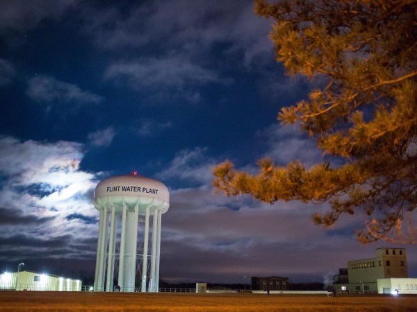 FLINT, MI - JANUARY 23:  The City of Flint Water Plant is illuminated by moonlight on January 23, 2016 in Flint, Michigan.  Flint's contaminated water supply has led to the city having a federal state of emergency declared.  (Photo by Brett Carlsen/Getty Images) *** Local Caption ***