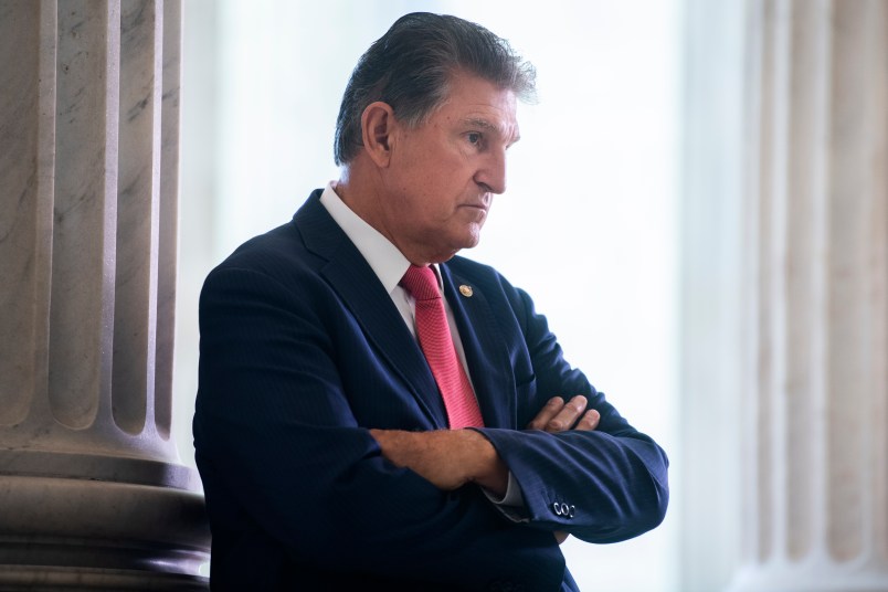 UNITED STATES - JULY 30: Sen. Joe Manchin, D-W. Va., is seen in Russell Building on Thursday, July 30, 2020.(Photo By Tom Williams/CQ Roll Call)