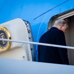 President Donald Trump boards Air Force One at Joint Base Andrews before boarding Air Force One for his last time as President on January 20, 2021. Trump is traveling to his Mar-a-Lago Club in Palm Beach, Fla. (photo by Pete Marovich for The New York Times)NYTINAUG