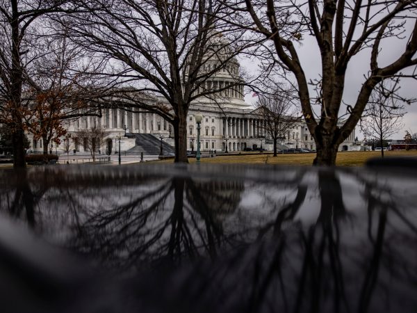 WASHINGTON, DC - FEBRUARY 11: The U.S. Capitol on the 3rd day of the second impeachment trial of former President Donald Trump on February 11, 2021 in Washington, DC. House impeachment managers will continue to make the case that Trump was responsible for the January 6th attack at the U.S. Capitol and he should be convicted and barred from holding public office again. (Photo by Samuel Corum/Getty Images)