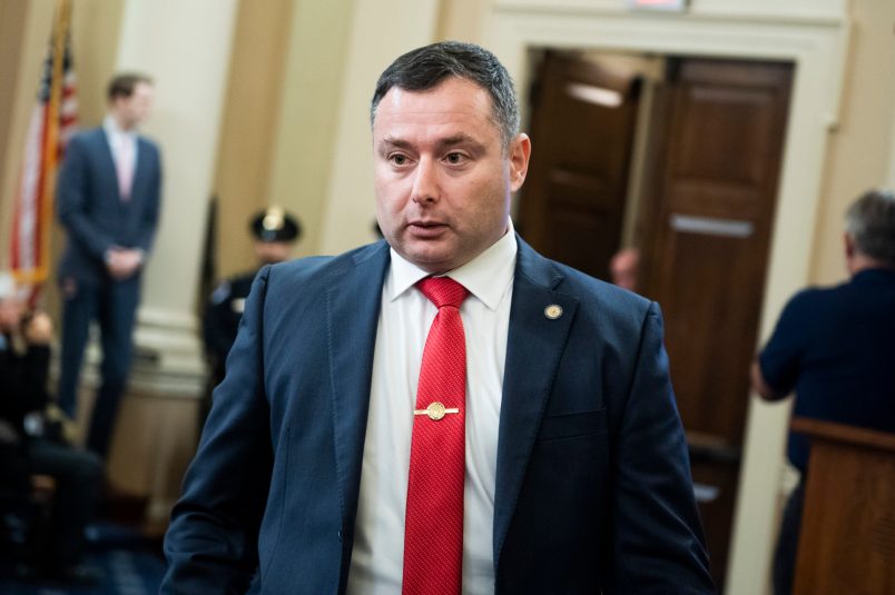 UNITED STATES - NOVEMBER 19: Yevgeny Vindman, the brother of Lt. Col. Alexander Vindman, director of European affairs at the National Security Council, arrives back to the  House Intelligence Committee hearing on the impeachment inquiry of President Trump in Longworth Building on Tuesday, November 19, 2019. Lt. Col. Alexander Vindman, testified. (Photo By Tom Williams/CQ Roll Call)